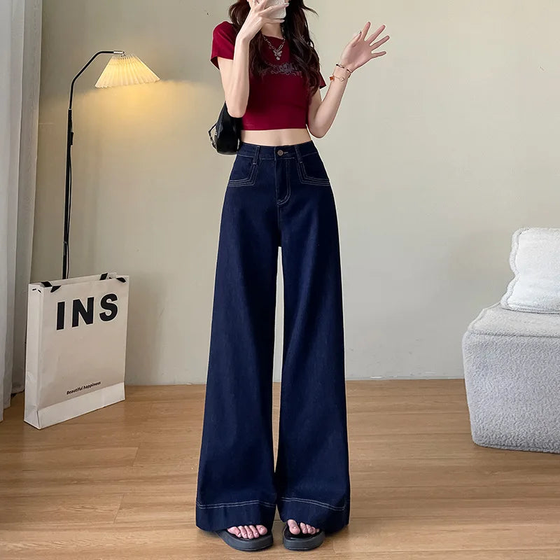 Dark Blue Wide Leg Jeans